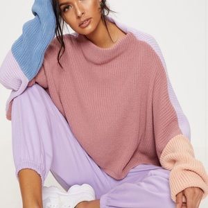 color blocked sweater